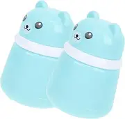 CANIGHT 2Pcs Bear Shaped Makeup Powder Container with Puff Portable Powder Box for Compact Design for Travel and Everyday Use Durable and Convenient