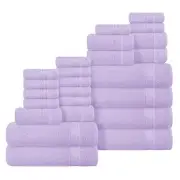 100% Cotton Towel Set, Contains 6 Soft Bath Towel, 6 24 Pack Towel Set Purple