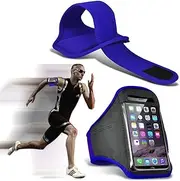 I-Sonite (Blue) Adjustable Sweatproof/Water Resistent Sports Fitness Running Cycling Gym Armband Phone Case for Huawei Y9 (2018)