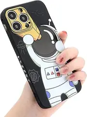 Yonds Queen for iPhone 7 / 8 /SE2 Case, Cartoon Astronaut Space Planet Cute Design Stylish Bumper Cover Soft TPU Rubber Protective Anti-Slip Shockproof Case(Black Telescope, iPhone 7 / 8 /SE2)