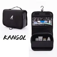在飛比找蝦皮商城優惠-KANGOL 袋鼠 黑色 新一代 盥洗包 可掛式 旅行包 化