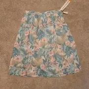 Alfred Dunner Blue & PINK Floral Gathered Skirt Size 18 NWT