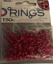 Darice Chain Mail O Rings Magenta Pink Jump Rings 150 Pieces New In Package