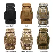 80L Waterproof Camouflage Backpack Men Army Camping Outdoor Mountaineering Bag
