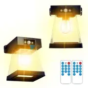 2 Pack Solar Wall Lanterns Outdoor,White or Warm White Led,3 Lighting Modes M...