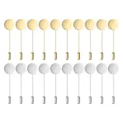 1-Set Flat Round Tray Lapel Pin, DIY Corsage Pins [1.97", Silver, Gold Tone]