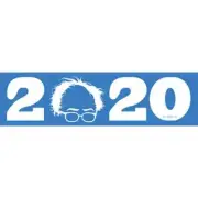 Bernie Sanders 2020 For President Blue Cartoon Glasses Bumper Sticker Decal