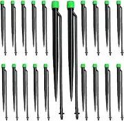 360 Degree Adjustable Irrigation Sprinkler Heads on 7 inch Stake,Drip Irrigation Emitters with 1/4" Irrigation Tubing,Drip Irrigation Spray for Garden Watering System(20Pcs -Green)