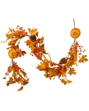 National Tree Maple Leaf and Pumpkins Garland