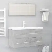 2 Piece Bathroom Furniture Set Concrete Gray Chipboard