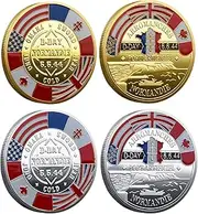 Remembrance Memorial Day Badges Coin - 80th World War II Anniversary Challenge Coin, 80th D-Day Normandie, 1944-2024 Souvenir Coin
