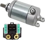 Electrical Engine Set Starter Motor And Relay,Compatible With YAMAHA Motorcycle R6 YFZ-R6 YZFR6 2006-2016 OEM Part:2C0-81890-00 2C0-81940-00