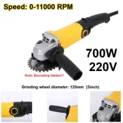 220V 700WElectric Angle Grinder Tool Corded Household Handheld Grinding Polisher