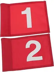 Kisangel Golf Equipment 2pcs Golfs Use Flags Practicing Flagpole Numbered Flags for Yard Games