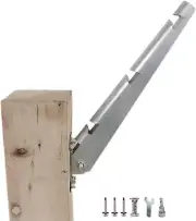 Fence Extension Arm, Barbed Wire, Hot-Dip Galvanized Steel, Silver, Wall Mount,