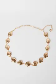 Gold Shell Linked Chain Belts - Size ONE, Women's Belts