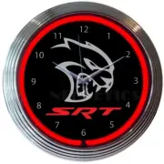Neonetics 15" Dodge SRT Hellcat Wall Mount Light Up Neon Clock Sign
