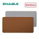 【ENABLE】雙色皮革 質感縫線 防水防油隔熱餐桌墊(50x100cm)- 棕色+灰色