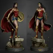 Wonder Woman With Two Heads Unpainted Figure Model GK Blank Kit 40cm New Stock
