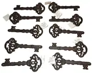 10pc Skeleton Key Steampunk Wall Decor Brown Colored Iron 8" Decorative Hanger
