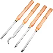 VEVOR Wood Turning Tools for Lathe 4 pc Set, Carbide & Beech Wood, New
