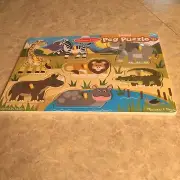 NEW Melissa and Doug peg puzzle Safari