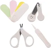 Abaodam 1 Set Grooming Kit Nail Care Set with Scissors Clipper File Tweezers Safe Gentle Nail Essentials for Newborns for Delicate Skin Cute Design