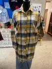 Women's Yellow and Blue Plaid Shacket Size S