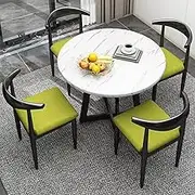 Snaweo Small Conference Room Negotiation Table Sets, Negotiation Table and Chair Set, Coffee Kitchen Dining Table Set for 4, Office Reception Room Club Table 1 Table 4 Chairs, 31.5inch(Green)