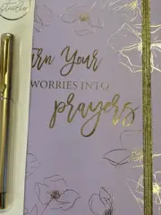 Paper Studio Worries Into Prayers Journal Notebook Elastic Band, Pen, Stickers