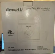 BRAVETTI Deep Fryer Fondue maker Model EP064 New in Box Cool Touch Gray Color