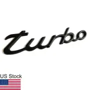 5" Matte Black Metal Turbo Letter Rear Trunk Tailgate Badge Emblem (for: Porsche)