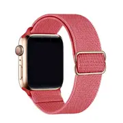 ZUSLAB Nylon Elastic Strap for Apple Watch iWatch Band Series 6 5 4 3 2 1 38mm 40mm - Rose Gold