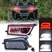 Red Led Angel Headlight DRL For 2014-18 POLARIS RZR XP TURBO / XP 1000 RZR 900 S