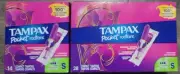 2 pk setTampax Pocket Radiant Unscented Compact Tampons 28 & 14