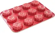 Nordic Ware 52822 12-Cavity Bundt Cupcake Pan, Mini, Blue, 3 3/8 Cup Capacity