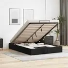 Ottoman Storage Bed Frame without Mattress Black Double - Stylish