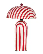 TOV Furniture Maiori Red Striped Papier Mache Table Lamp
