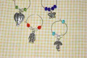 Wine Glass Charm silver umbrella butterfly balloon lantern (C-50)