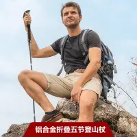 在飛比找蝦皮購物優惠-【網紅推薦】登山手杖登山手杖折疊伸縮便攜登山杖防身金鋁合金拐