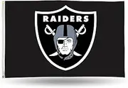 Rico Industries NFL Oakland Raiders 3-Foot by 5-Foot Single Sided Banner Flag with Grommets