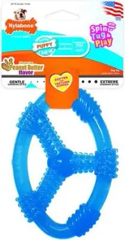 Nylabone Teething Puppy Chew Peanut Butter Chew Toy Dogs & Puppies - 3 Pack