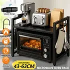 Microwave Shelf Kitchen Organiser Storage Rack Stand Holder Cabinet with 6 Hook