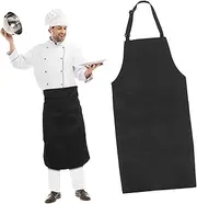 [TOGEVAL] Halter Neck Chef Aprons for Women Cooking Painting Kitchen Apron Set Large Size Breathable Fabric Machine Washable