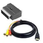 HDMI 兼容轉 3RCA SCART 二合一廣告 TER 電纜 1.5M 3 RCA 唱機