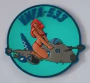 USMC MARINE CORPS VMFA-533 HAWKS SQUADRON MILITARY HOOK & LOOP PVC PATCH