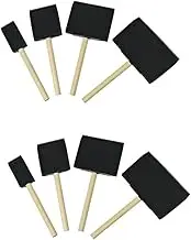 Wood Handle Sponge Paint Brushes,8Pcs Foam Sponge Wood Handle Paint Brushes,Foam Paint Brushes Black Sponge Brushes Wood Handle Foam Brushes,Wood Handle Sponge Paint Brushes Foam Brushes for Painting