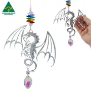 Dragon Crystal Suncatcher gift. Rainbow chakra suncatchers handmade in AU