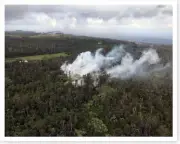 Aerial View Steaming Area Kilauea Volcano 2018 Silver Halide Photo