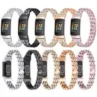 Women Bling Bracelet Link Band Stainless Steel Watch Strap for Fitbit Charge 5 6